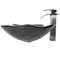Novatto Clear Rectangular Glass Vessel Sink and Eclipse Faucet in Gun Metal NSFC-317G136GM - alternate 2